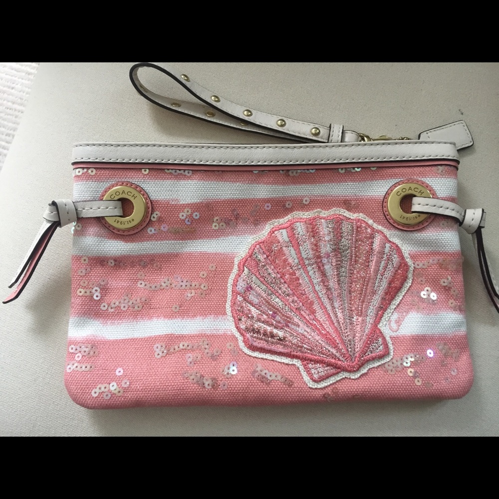 Coach seashell clutch